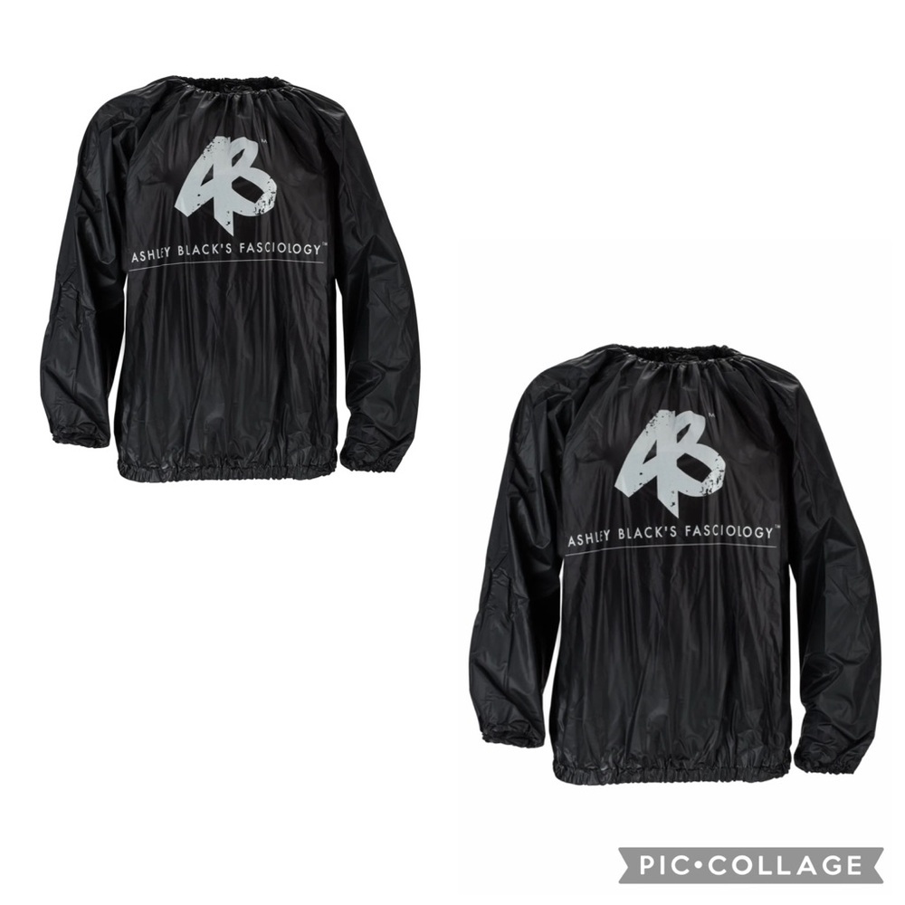 ASHLEY BLACK’S FASCIOLOGY Women’s Black Sauna Shirt Warm Up Facia Blaster L/XL